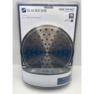 Glacier Bay 8 Inch Round 1 Spray Showerhead Brushed Nickel 1002349807 New